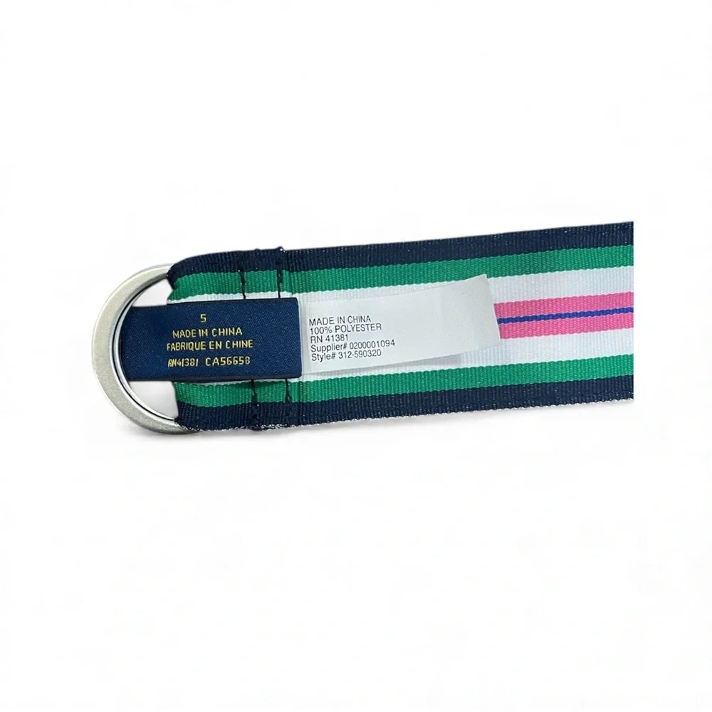 Ralph Lauren Green and Pink Kids Striped Belt